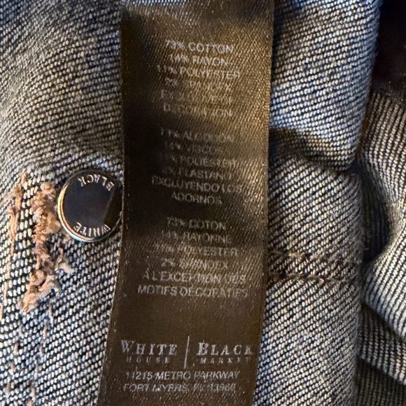 White House Black Market WHBM Dark Blue Skinny Flare Jeans, Size 10 - Picture 10 of 14